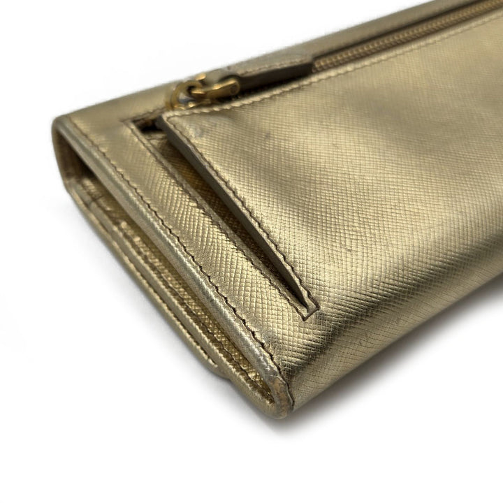 Prada Saffiano Leather Long Flap Wallet