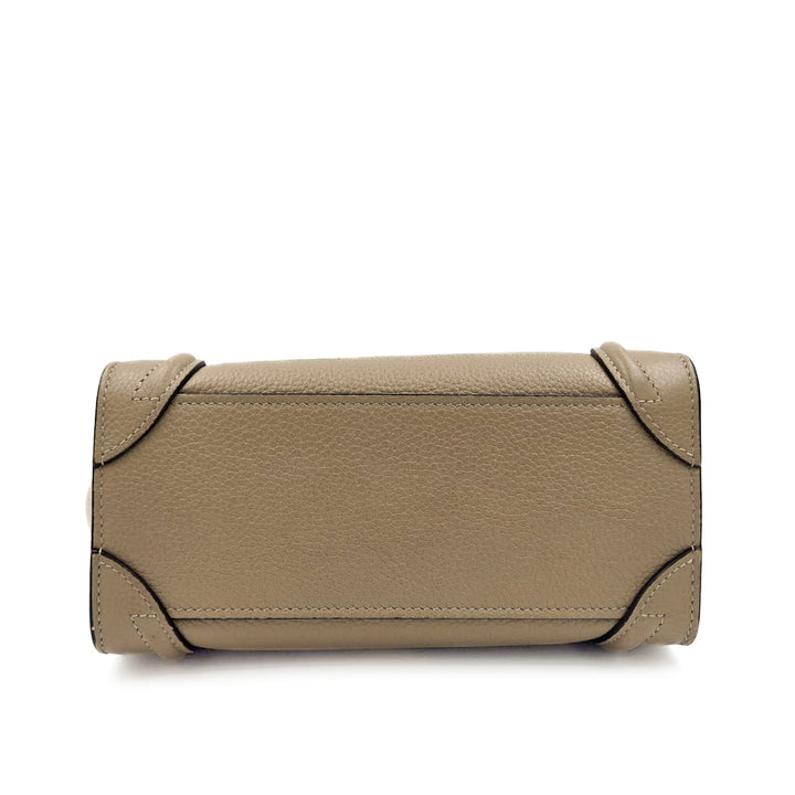 Celine Drummed Calfskin Nano Luggage Bag