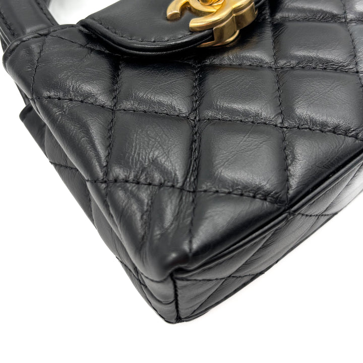 Chanel Mini Nano Crinkled Lambskin Kelly Shopper