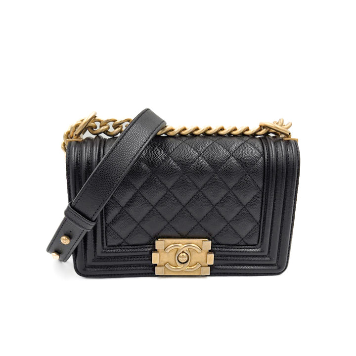 Chanel Small Black Calfskin Boy Bag