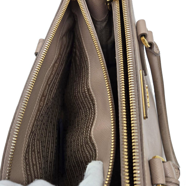 Prada Large Nude Galleria Saffiano Leather Bag