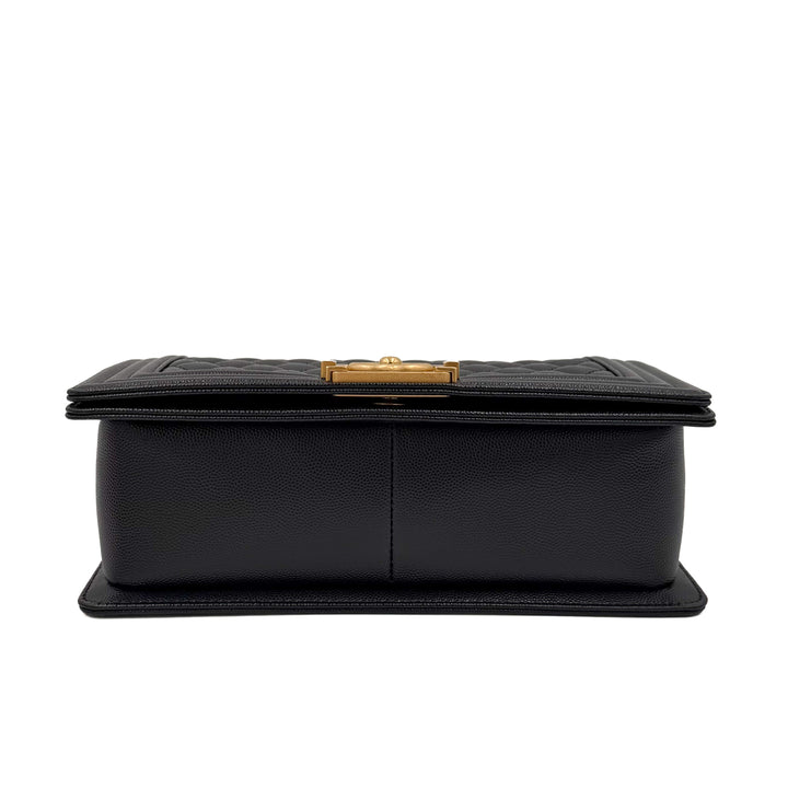 Chanel Medium Black Grained Caviar Boy Bag