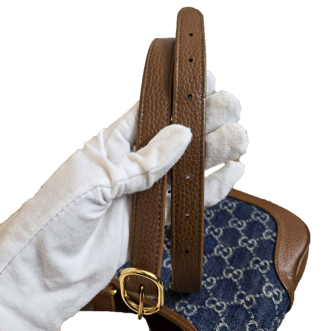 Gucci GG Denim Jackie 1961 Small Shoulder Bag