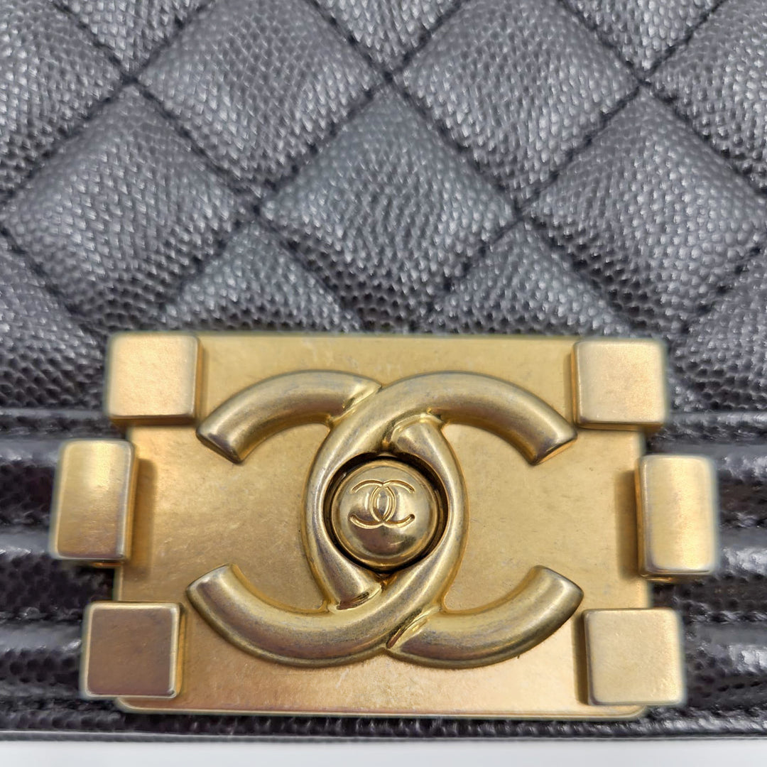 Chanel Small Black Calfskin Boy Bag