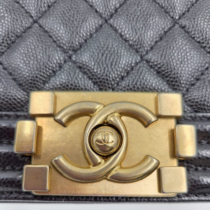 Chanel Small Black Calfskin Boy Bag
