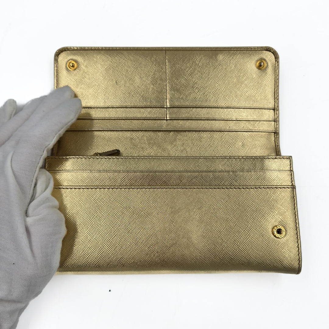 Prada Saffiano Leather Long Flap Wallet