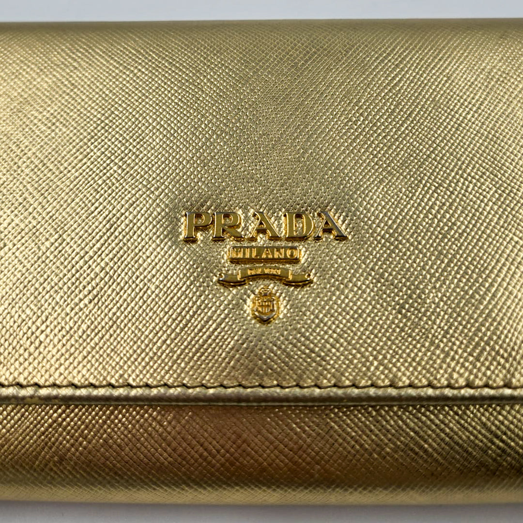 Prada Saffiano Leather Long Flap Wallet
