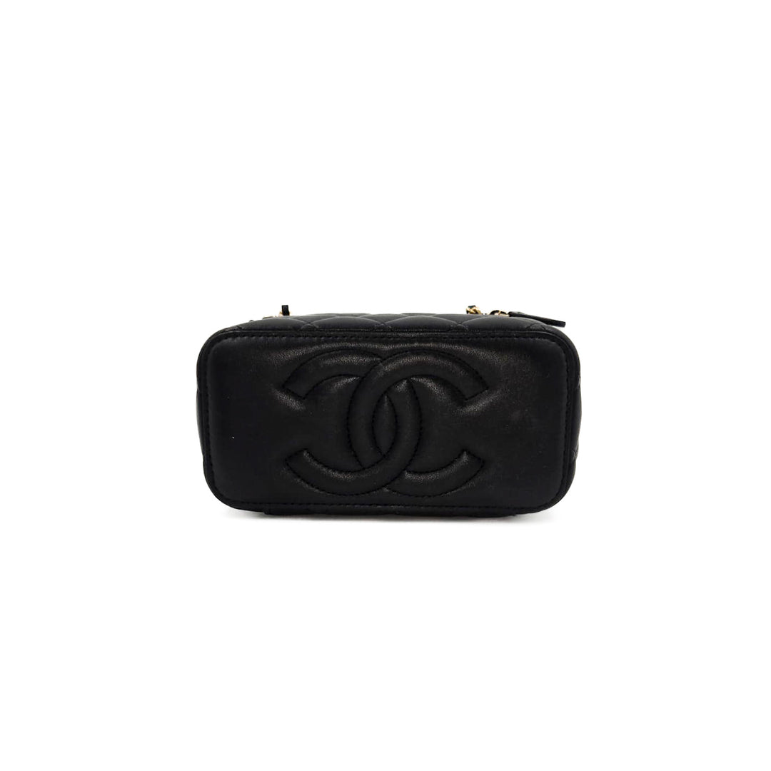 Chanel Lambskin Gold Top Handle Vanity Case