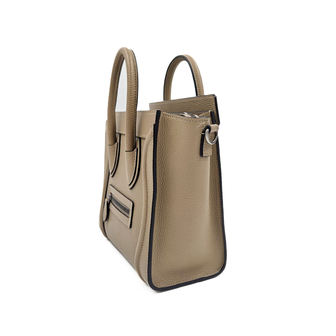 Celine Drummed Calfskin Nano Luggage Bag