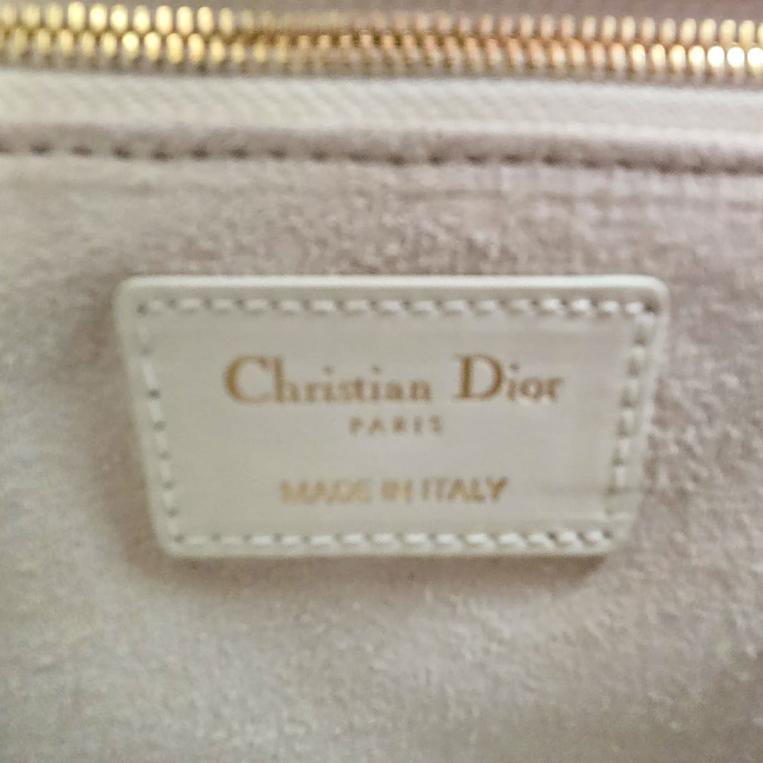 Christian Dior Lambskin Mini Lady Dior Bag with Resin Pearls