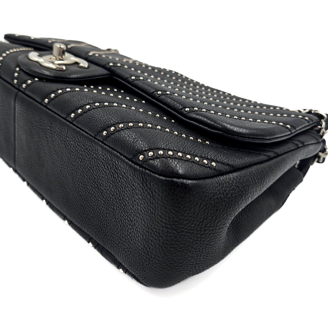 Chanel Medium Chevron Calfskin Stud Wars Flap Bag