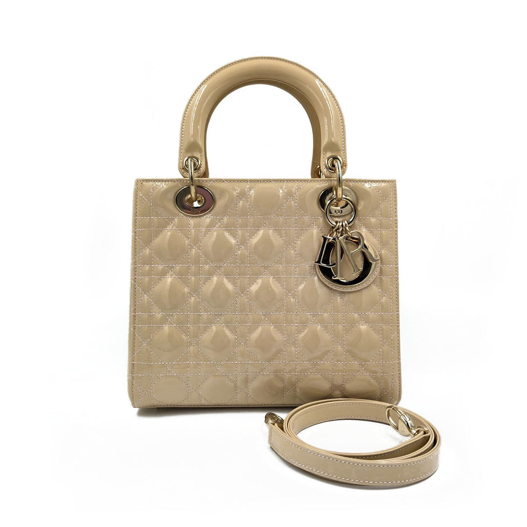 Christian Dior Patent Medium Lady Dior Bag
