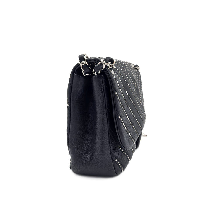 Chanel Medium Chevron Calfskin Stud Wars Flap Bag