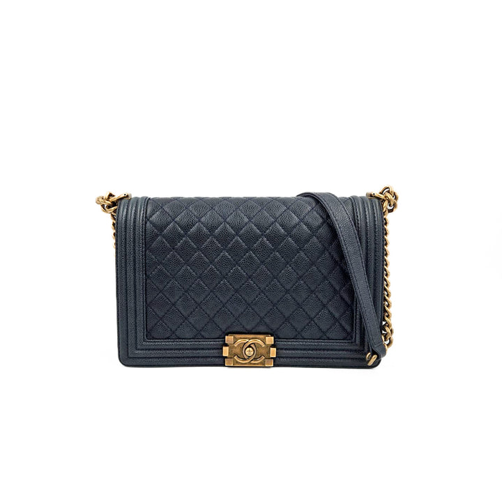 Chanel Large Blue Calfskin Boy Bag