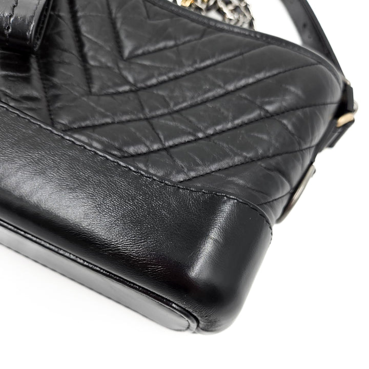 Chanel Small Black Aged Calfskin Gabrielle Bag