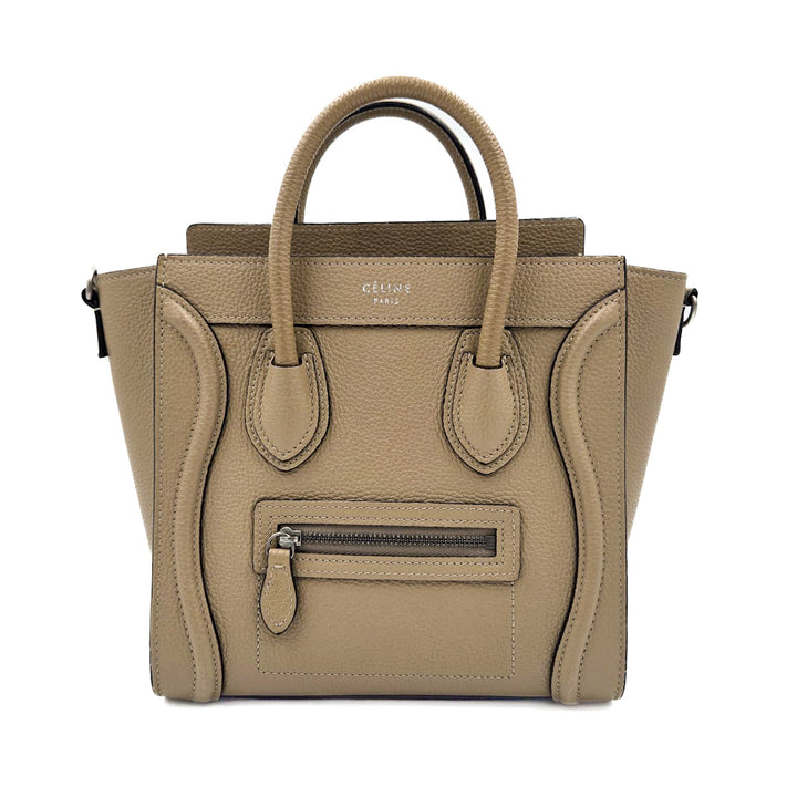 Celine Drummed Calfskin Nano Luggage Bag