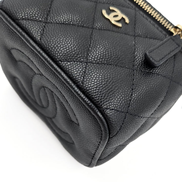 Chanel Caviar Mini Vanity Case with Chain