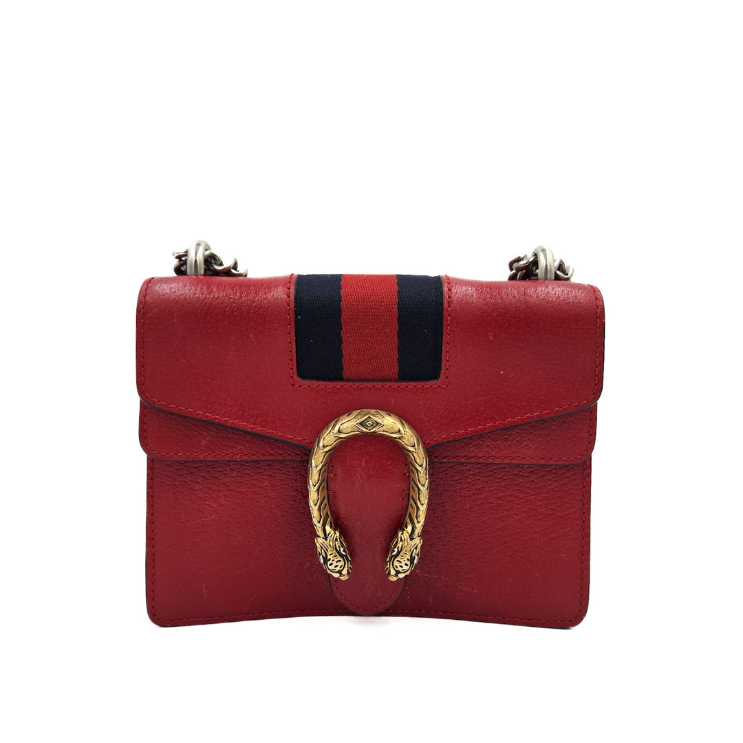 Gucci Red Web Mini Dionysus Shoulder Bag