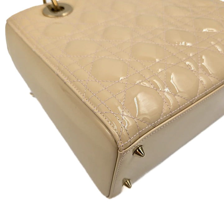 Christian Dior Patent Medium Lady Dior Bag