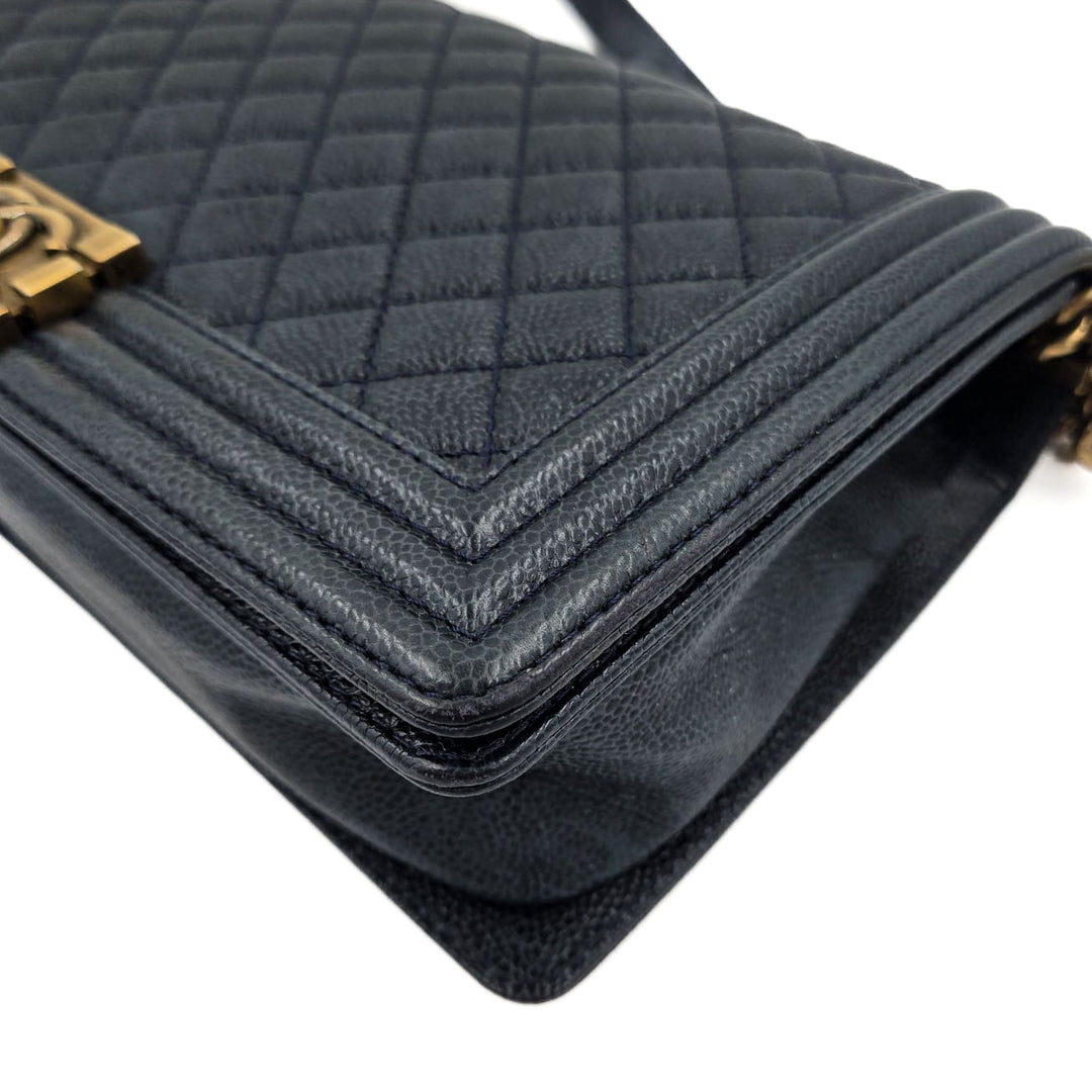 Chanel Large Blue Calfskin Boy Bag