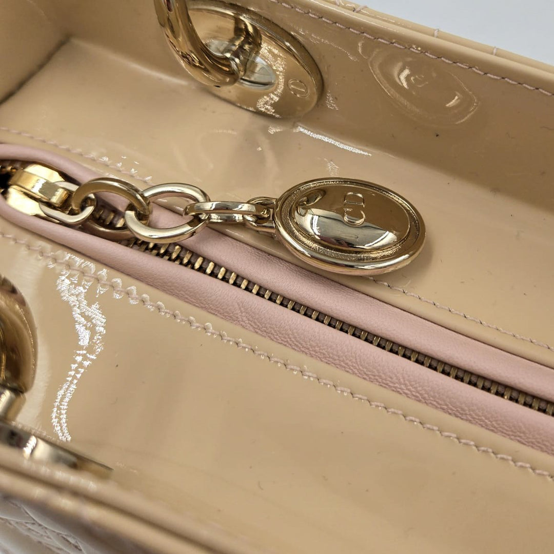 Christian Dior Patent Medium Lady Dior Bag