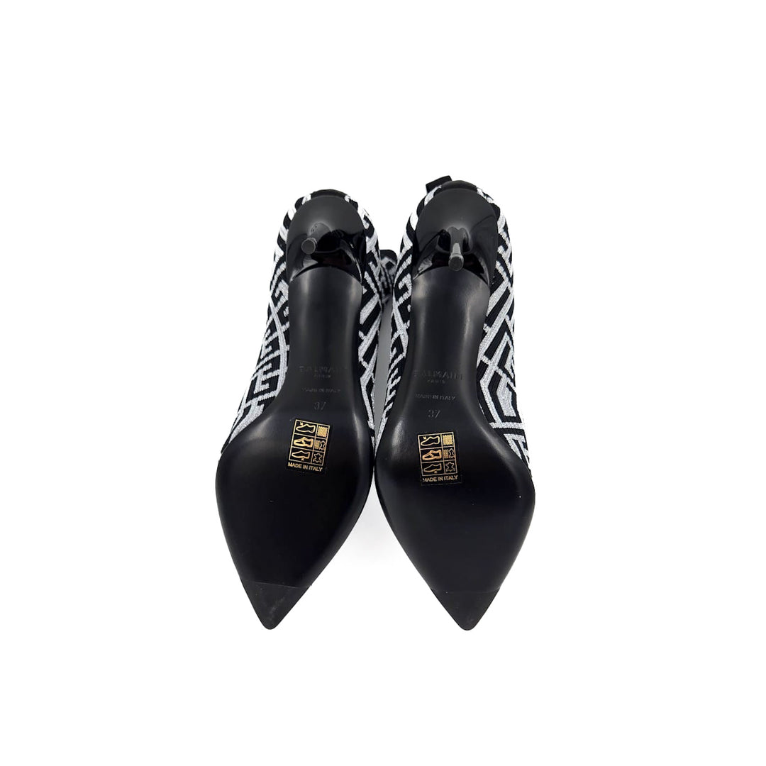 Balmain Skye Metallic Stretch Knit Ankle Boots