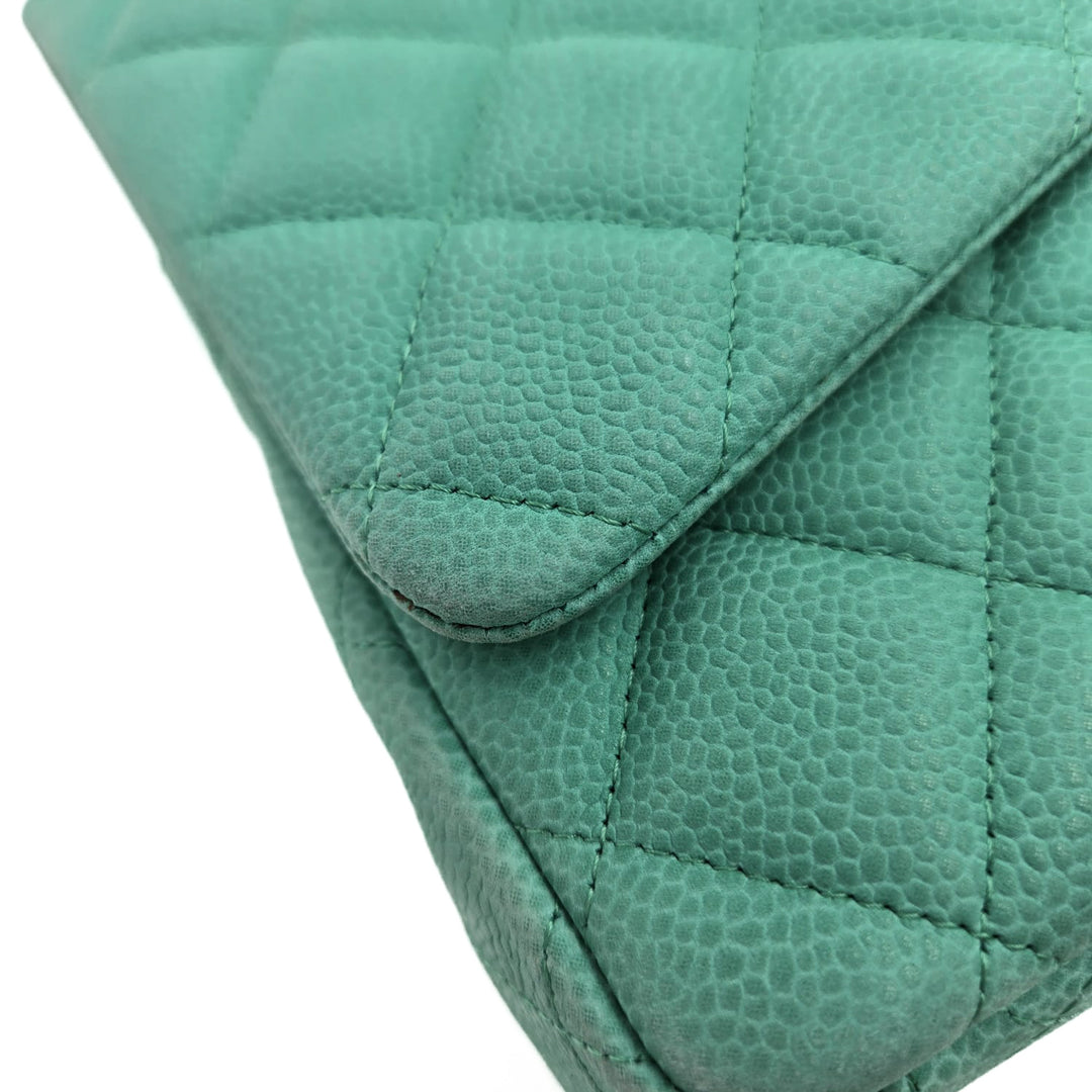 Chanel Maxi Teal Caviar Classic Double Flap Bag