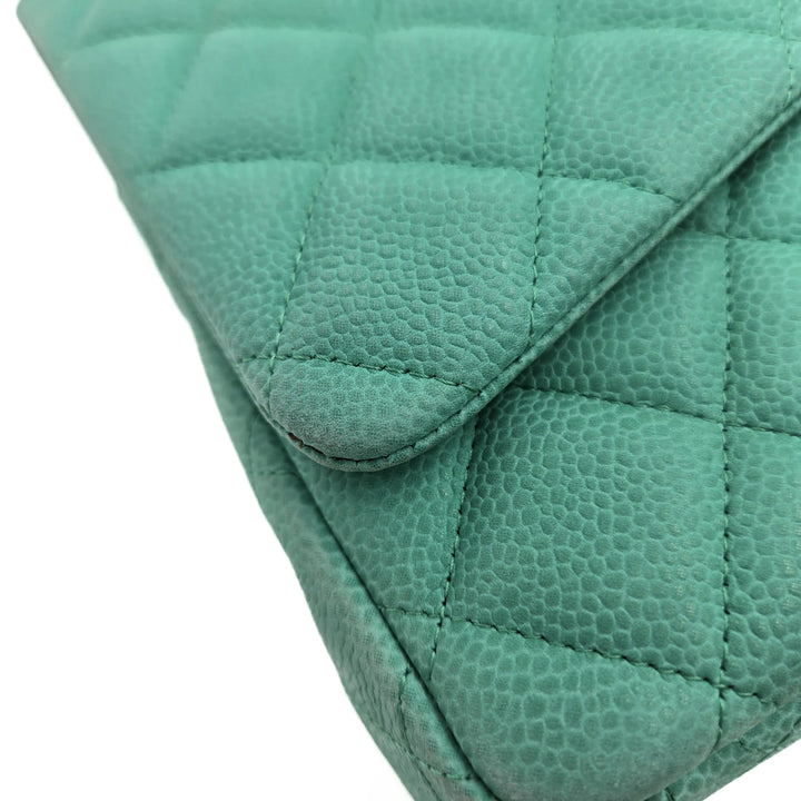 Chanel Maxi Teal Caviar Classic Double Flap Bag