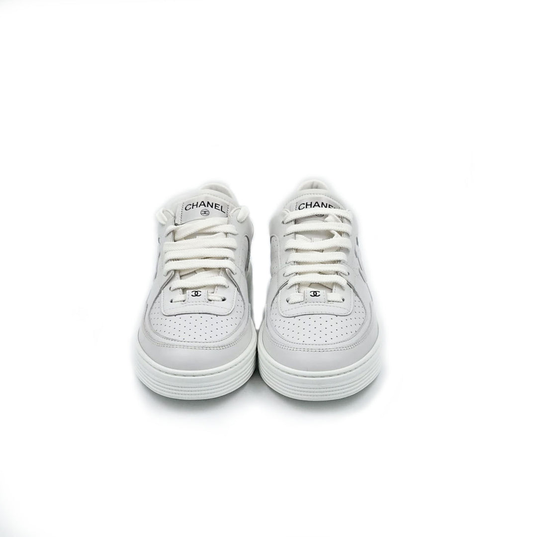 Chanel CC Low Top White Sneakers