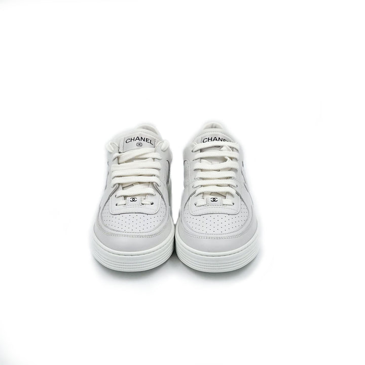 Chanel CC Low Top White Sneakers