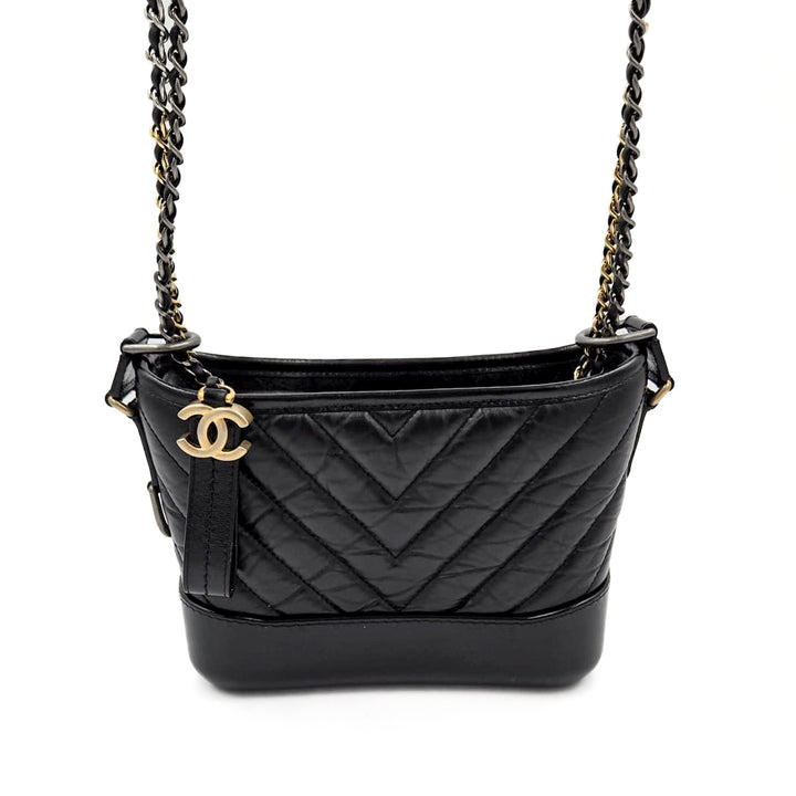 Chanel Small Black Aged Calfskin Gabrielle Bag