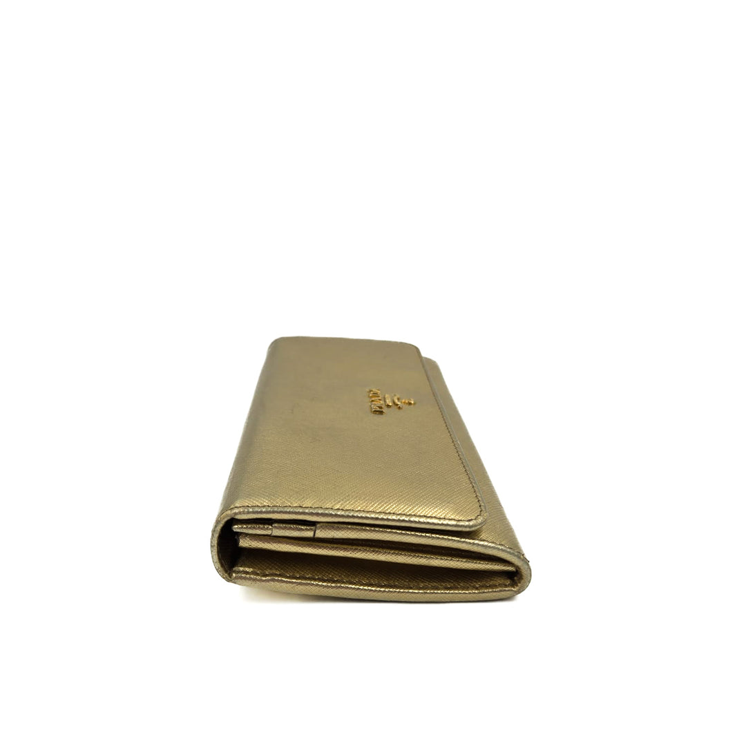 Prada Saffiano Leather Long Flap Wallet