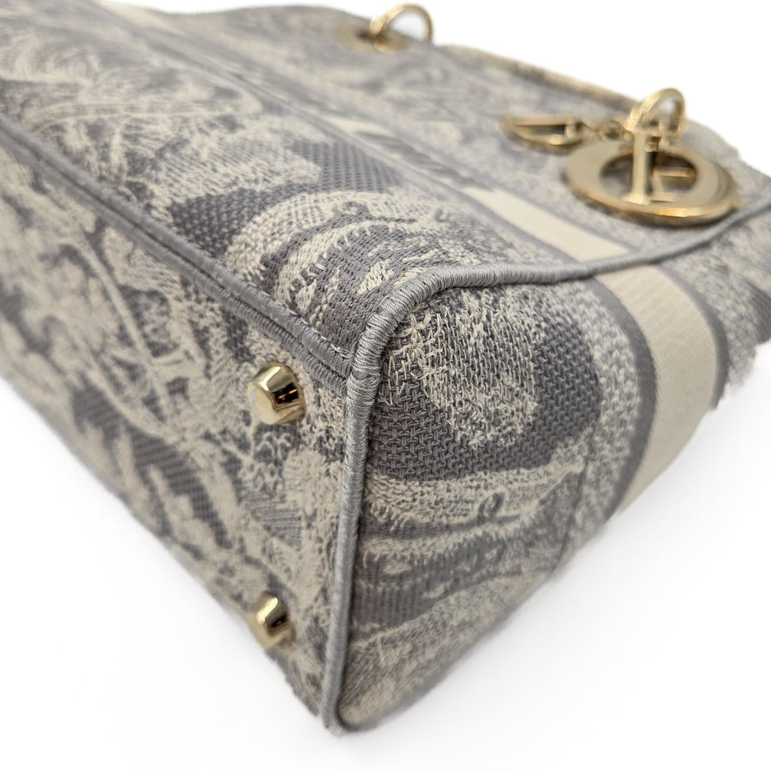 Christian Dior Medium Embroidered Canvas Lady D-Lite