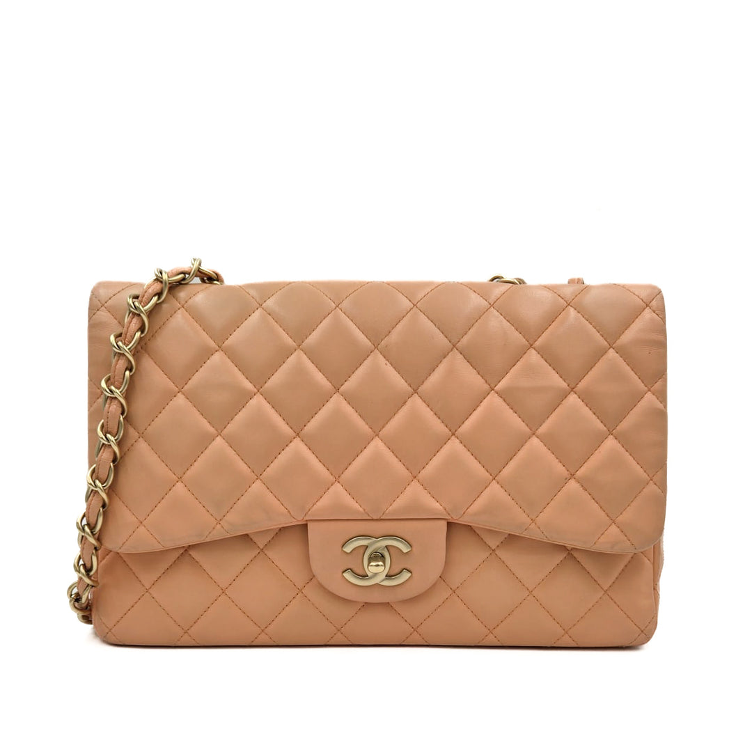 Chanel Jumbo Lambskin Classic Single Flap Bag