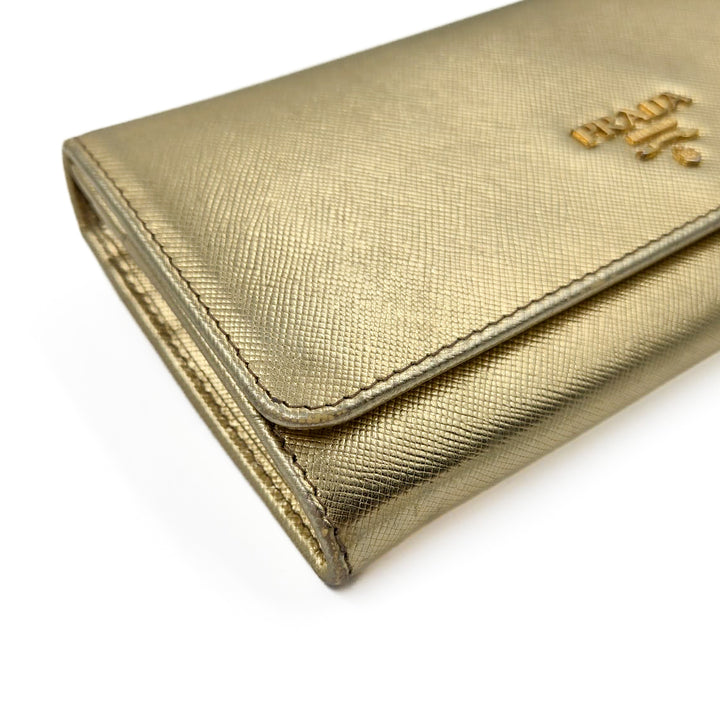 Prada Saffiano Leather Long Flap Wallet