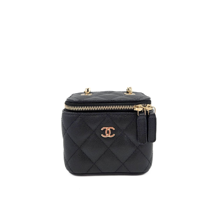 Chanel Caviar Mini Vanity Case with Chain