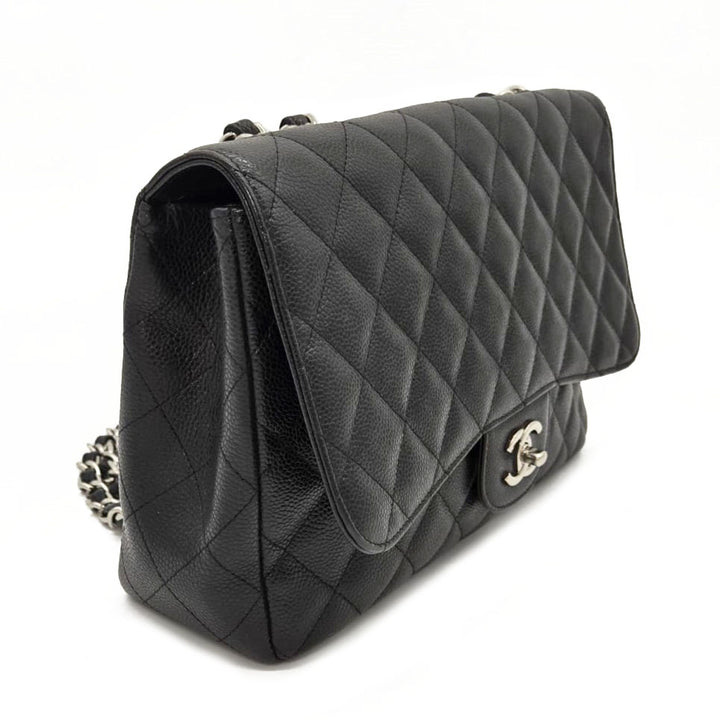 Chanel Black Caviar Classic Jumbo Single Flap Bag