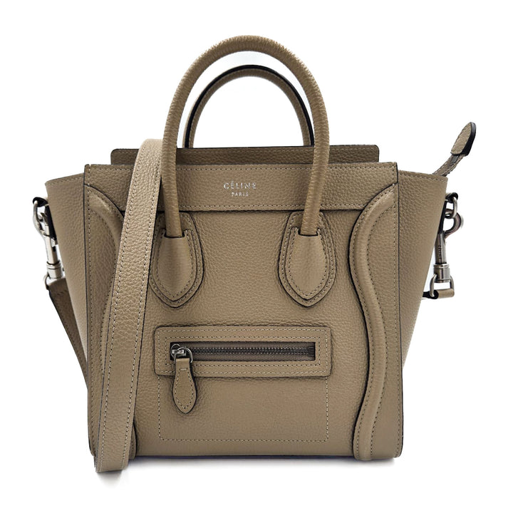 Celine Drummed Calfskin Nano Luggage Bag