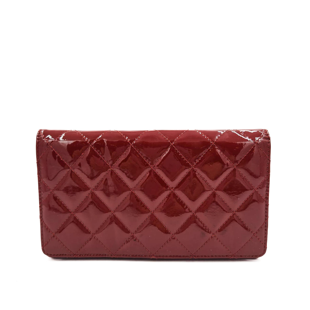 Chanel Patent Quilted Flap Wallet
