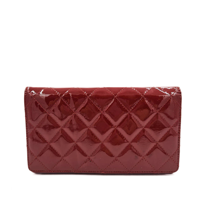 Chanel Patent Quilted Flap Wallet