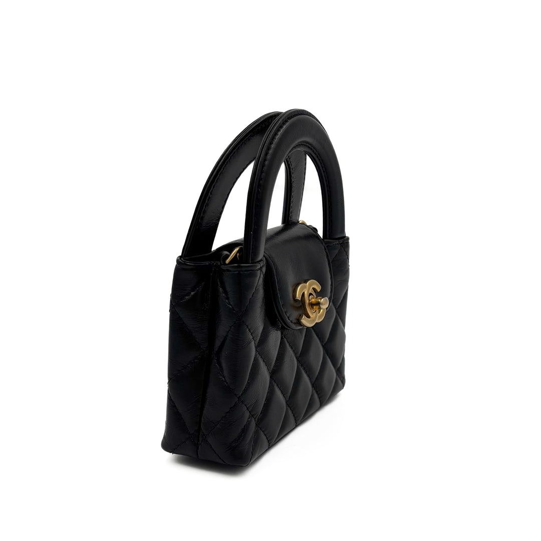 Chanel Mini Nano Crinkled Lambskin Kelly Shopper