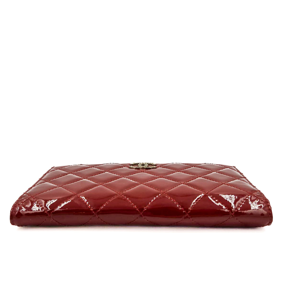 Chanel Patent Quilted Flap Wallet