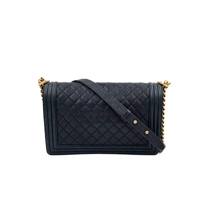 Chanel Large Blue Calfskin Boy Bag