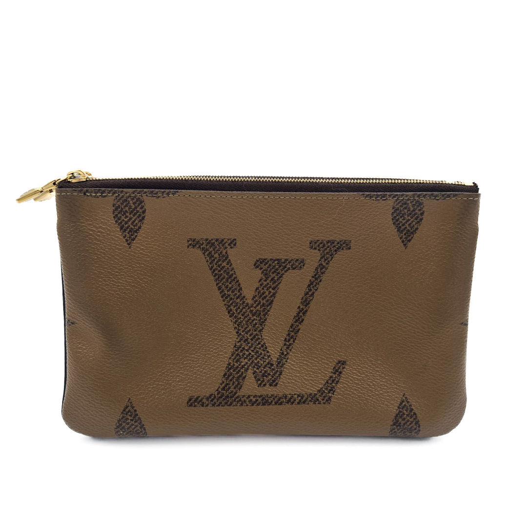 Louis Vuitton Double Zip Pochette Monogram Giant Reverse and Monogram