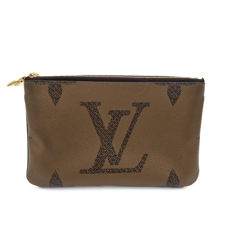 Louis Vuitton Double Zip Pochette Monogram Giant Reverse and Monogram