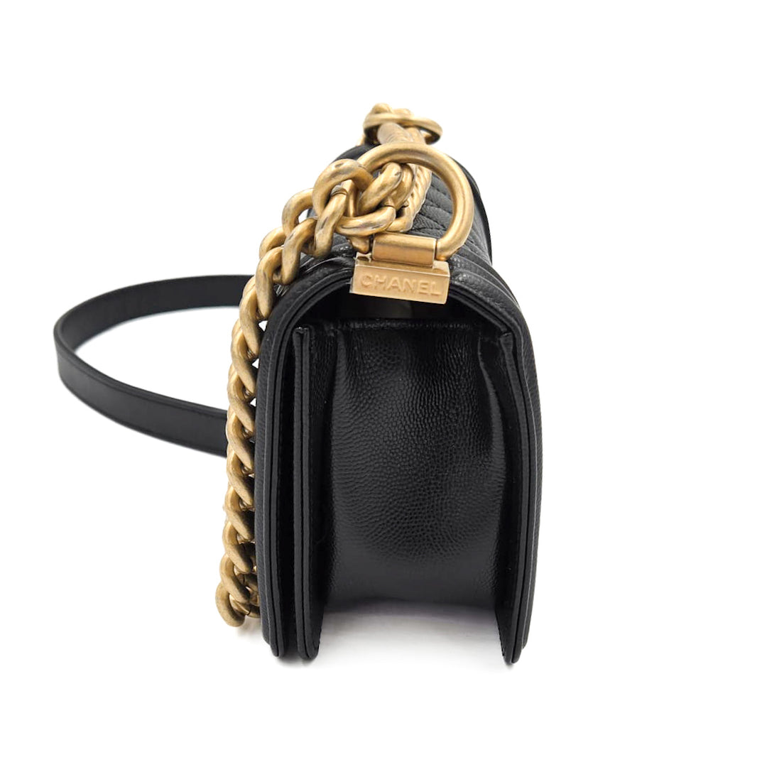 Chanel Small Black Calfskin Boy Bag