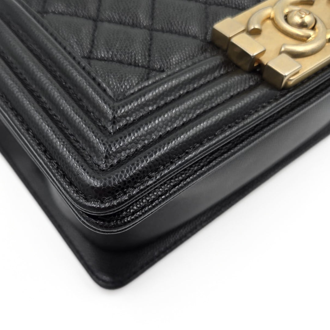 Chanel Small Black Calfskin Boy Bag