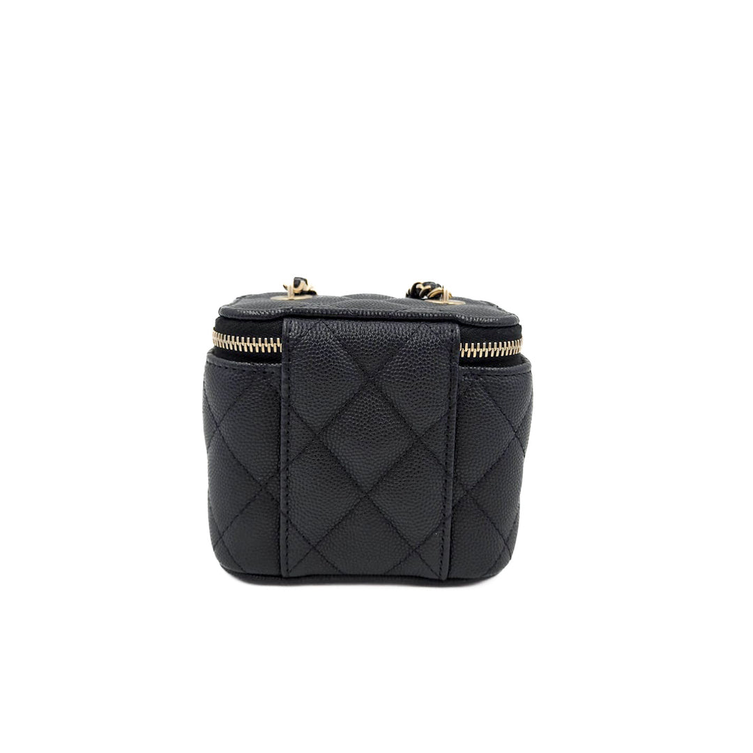 Chanel Caviar Mini Vanity Case with Chain
