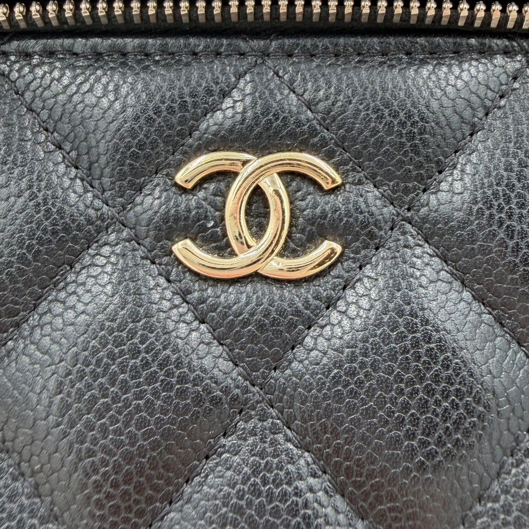 Chanel Caviar Long Vanity Case