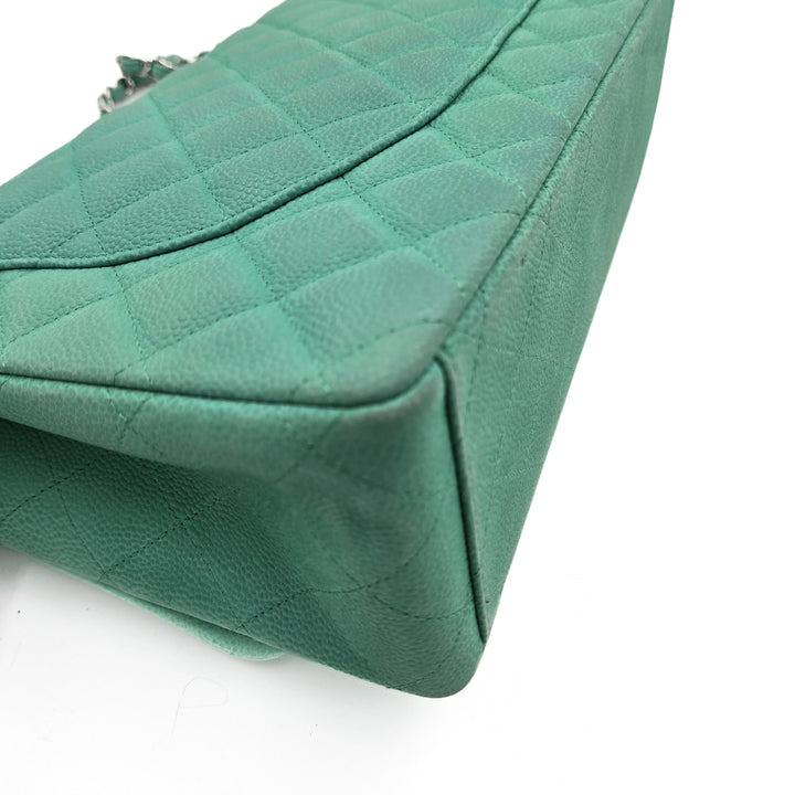 Chanel Maxi Teal Caviar Classic Double Flap Bag